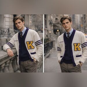 Vintage DeLONG Varsity Cardigan | Men’s L | Old Money Collegiate Style